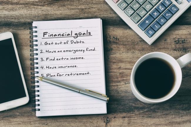 Making a list of personal financial goals